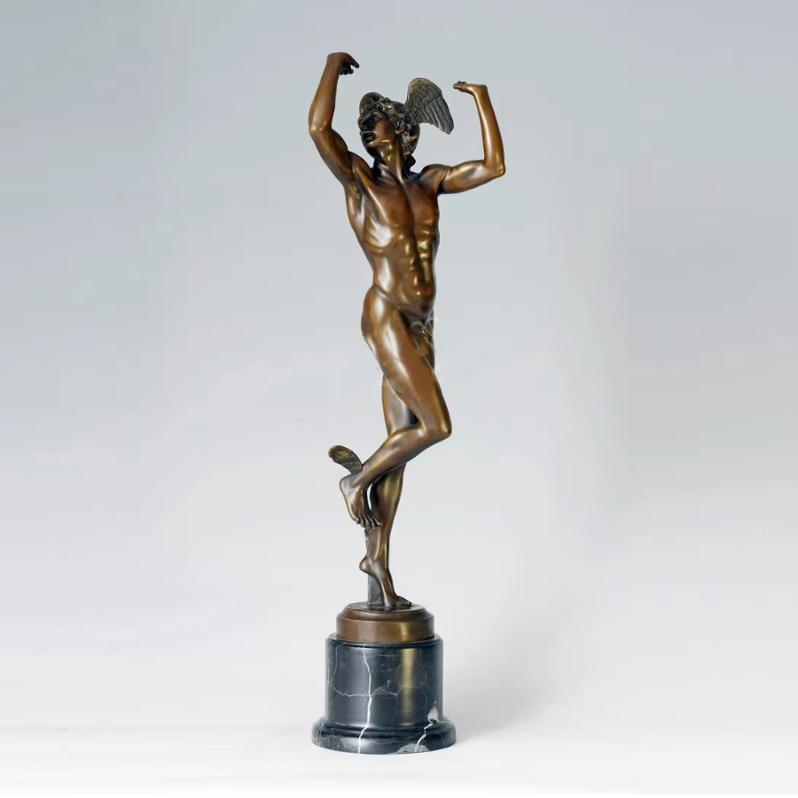 Home Decor Hermes - Copper Greek Hermes Roman Mercury Statue