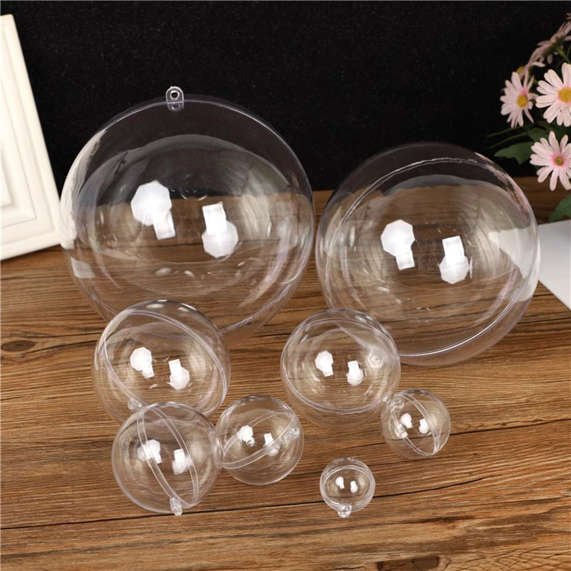 Home Decor Xmas Tree - 1-20CM Transparent Balls Hollow DIY Plastic
