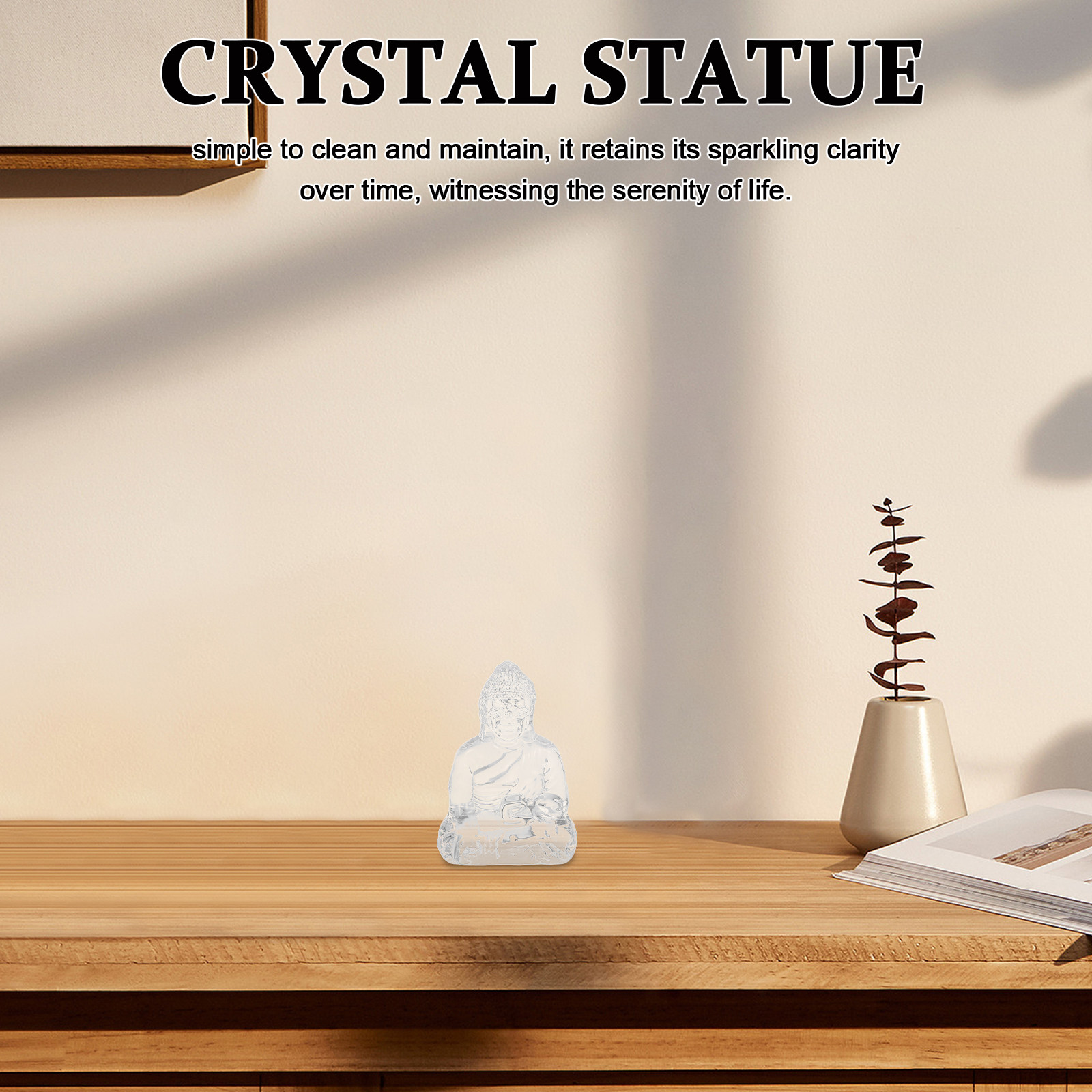 Home Decor Zen - Crystal Buddha Statue Minimalist Sitting Zen