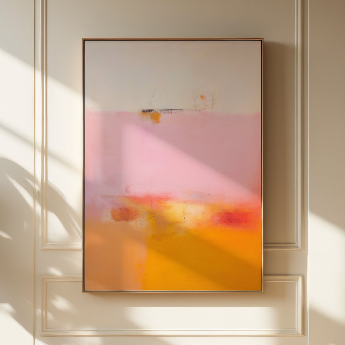 Home Decor Aesthetic Pinterest - Pink Orange Abstract Canvas Prints Poster