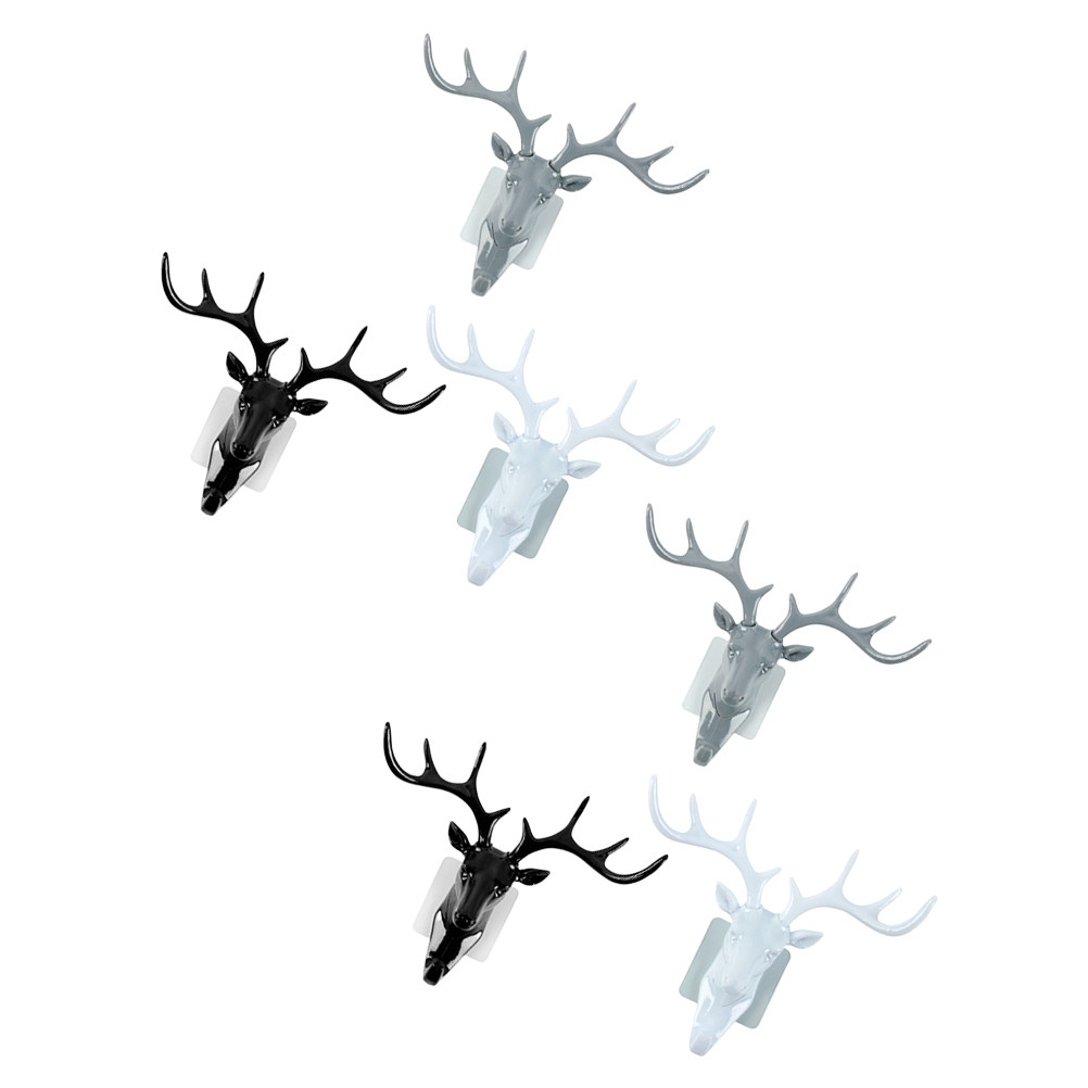 Home Decor Organizer - 6Pcs Deer Head Wall Hook Antler