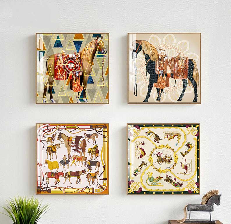Home Decor Hermes - Modern Horses Canvas Painting Pictures And