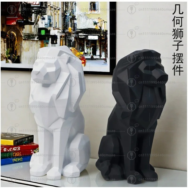 Home Decor Handicraft - Nordic geometric lion ornament creative resin