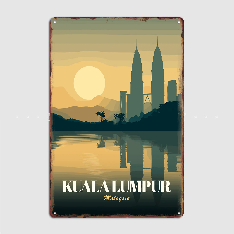 Home Decor Kuala Lumpur - Kuala Lumpur Malaysia Travel Poster Metal