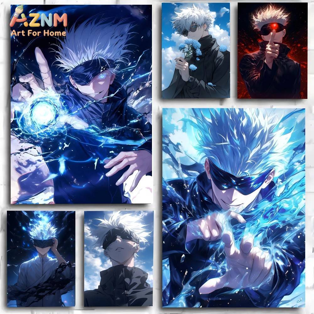 Geometric Wall Art - AZNM Jujutsu Kaisen Gojo Satoru Unframed
