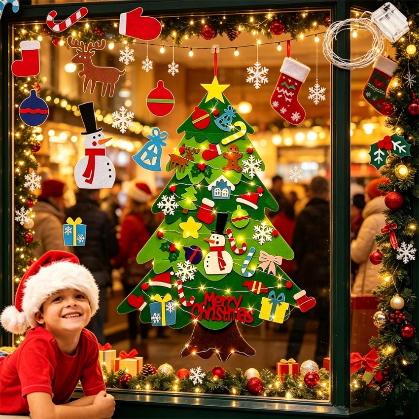 Home Decor Xmas Tree - DIY Felt Christmas Tree with Detachable