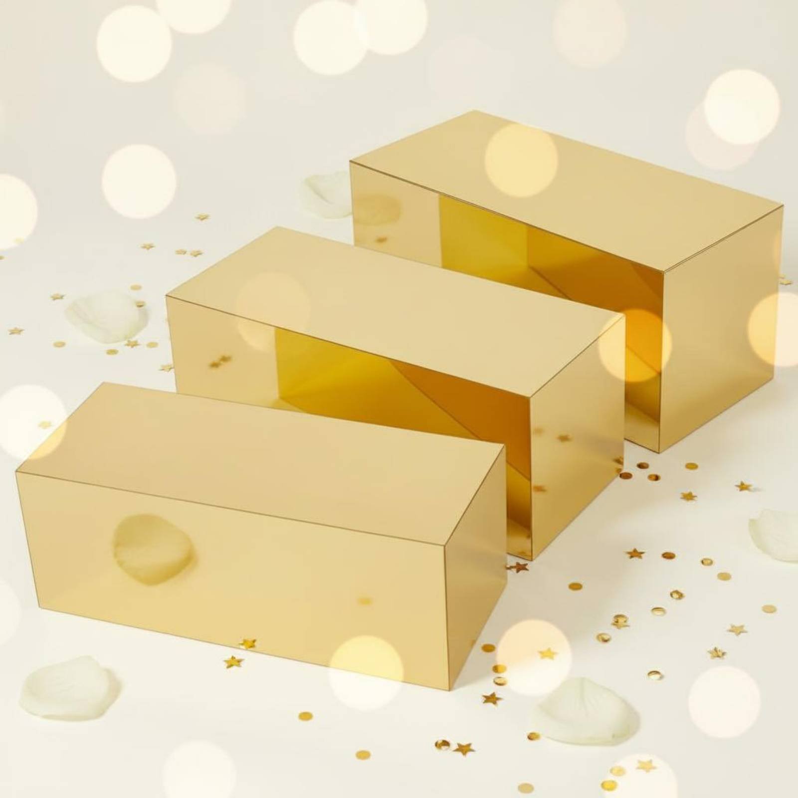 3 Pieces Gold Acrylic Display  - Home Decor Gold recension och pris