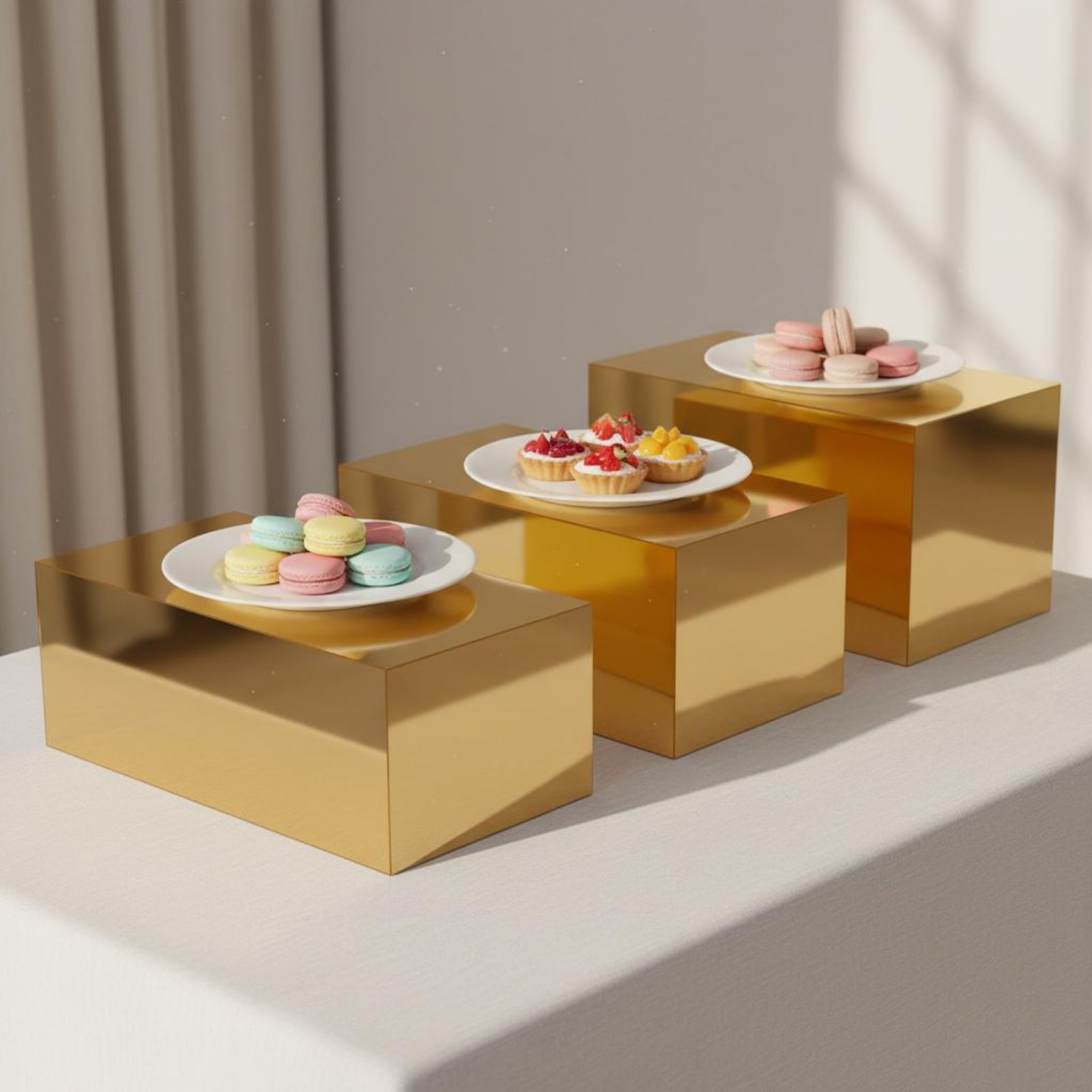 3 Pieces Gold Acrylic Display  - Home Decor Gold recension och pris