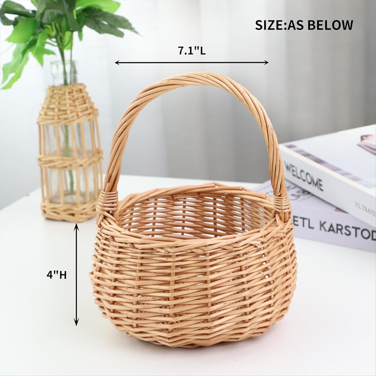 Wicker Picnic Basket with Hand - Home Decor Flowers recension och pris