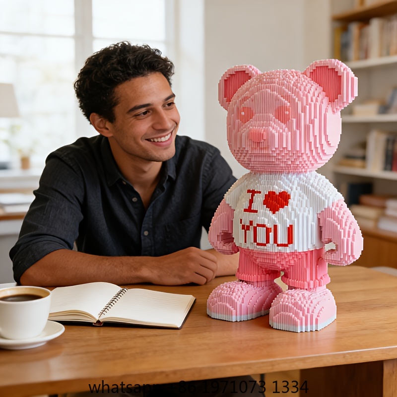 Pink Heart Bear 3D Puzzle Micr - Home Decor Handicraft recension och pris