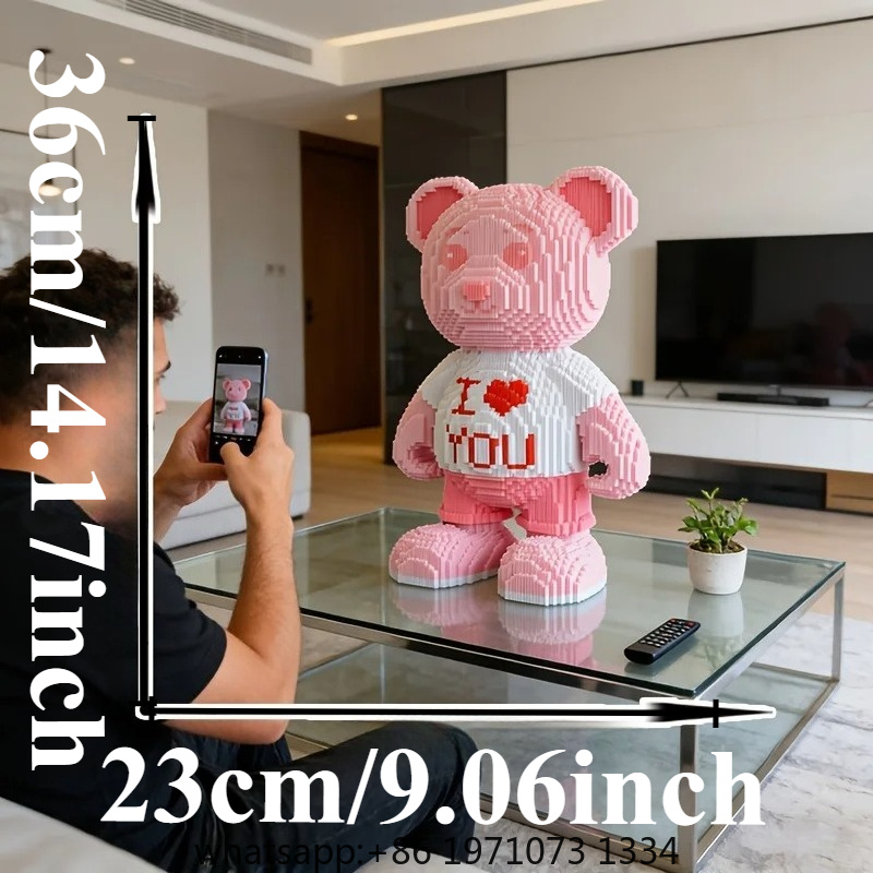 Pink Heart Bear 3D Puzzle Micr - Home Decor Handicraft recension och pris
