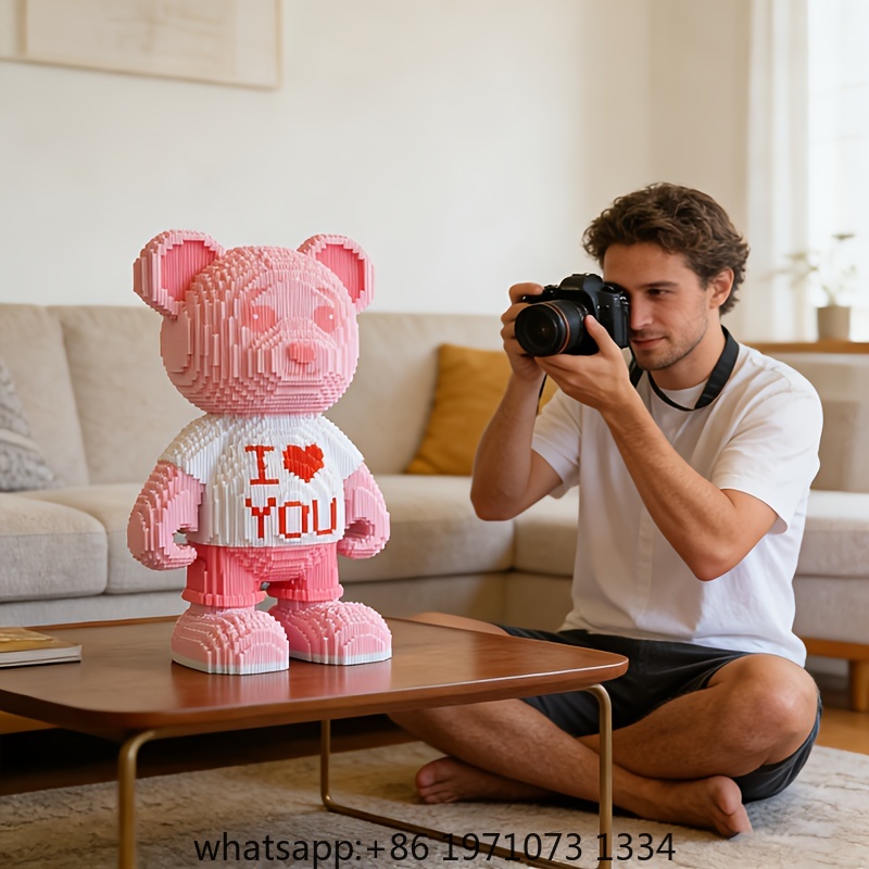 Pink Heart Bear 3D Puzzle Micr - Home Decor Handicraft recension och pris