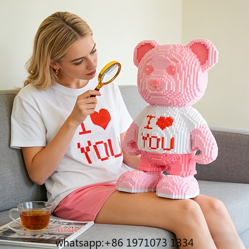 Pink Heart Bear 3D Puzzle Micr - Home Decor Handicraft recension och pris