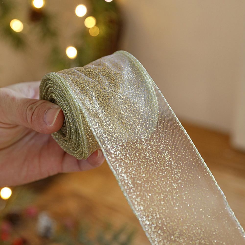 2m 2027 Christmas Ribbon Golde - Home Decor Xmas Tree recension och pris