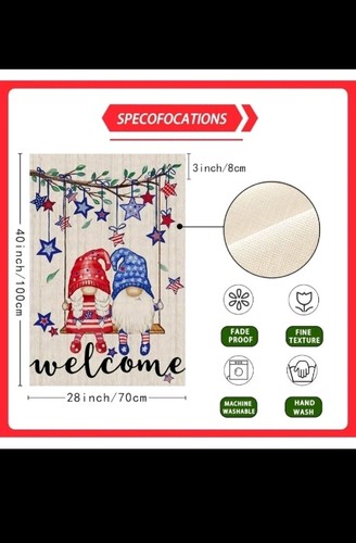 Welcome Tree Patriotic Gnomes  - Home Decor Usa recension och pris