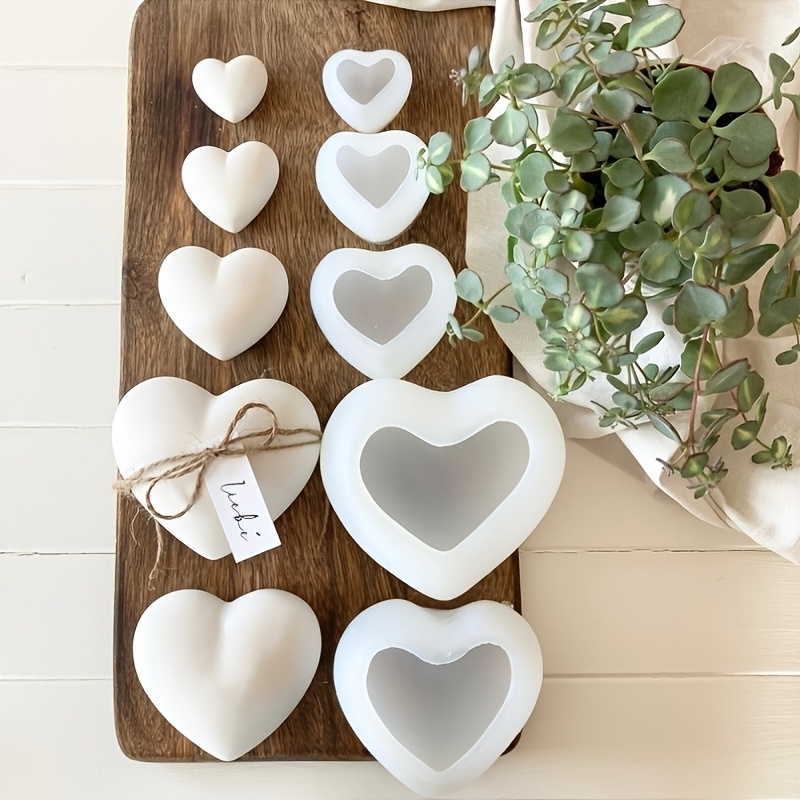 5pcs Heart-Shaped Gypsum Candl - Home Decor Handicraft recension och pris