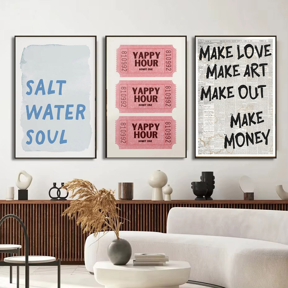 1pc Simple Trendy Text Printin - Home Decor Aesthetic Pinterest recension och pris