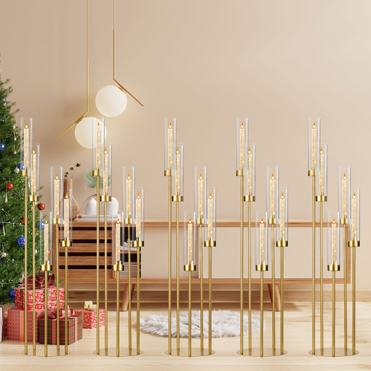10Pcs Gold Floor Candelabra 5  - Home Decor Gold recension och pris