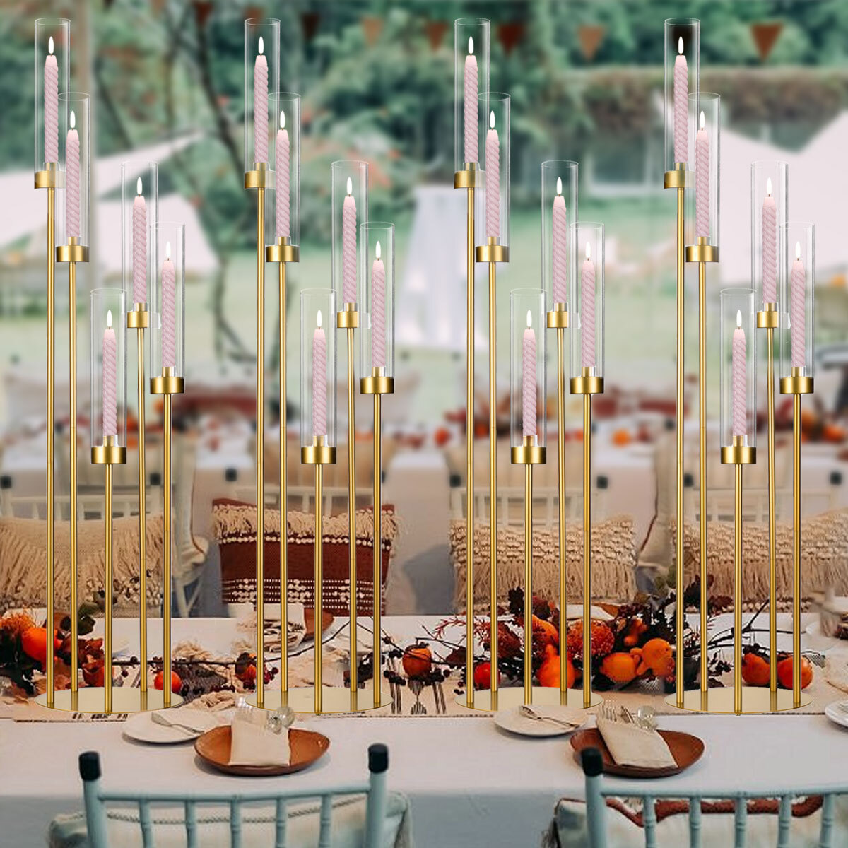 10Pcs Gold Floor Candelabra 5  - Home Decor Gold recension och pris
