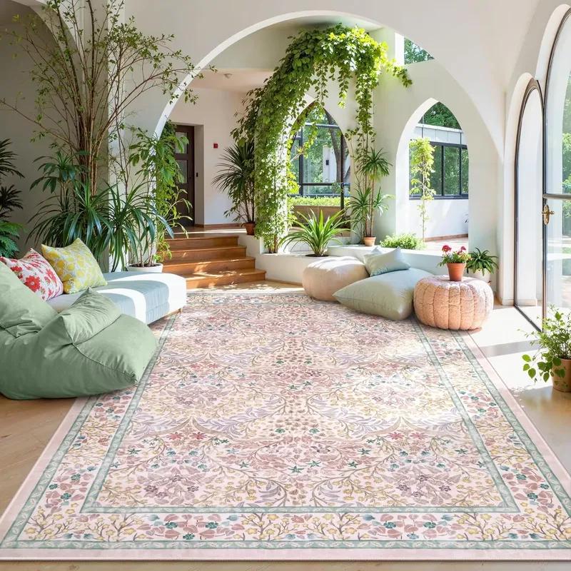 Pink Living Room Carpet Large  - Home Decor Flowers recension och pris