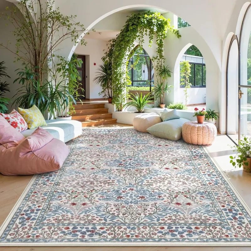 Pink Living Room Carpet Large  - Home Decor Flowers recension och pris