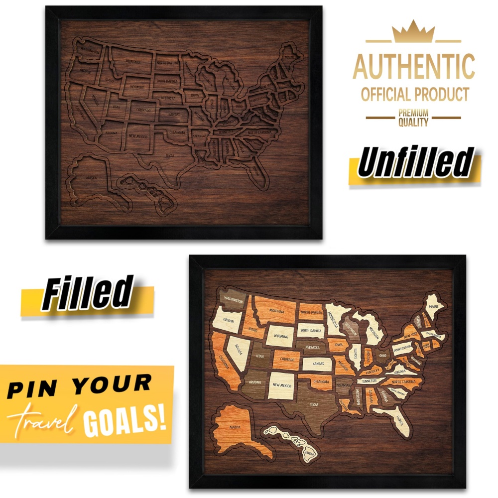 Customizable Wooden USA Travel - Home Decor Usa recension och pris