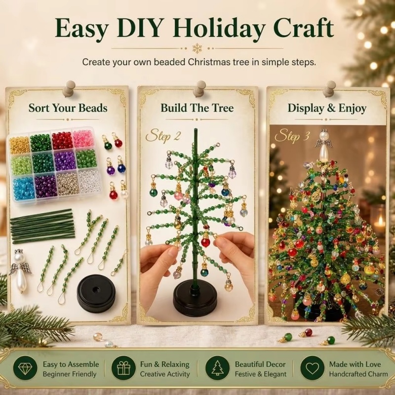 DIY Beaded Christmas Tree Kit  - Home Decor Xmas Tree recension och pris
