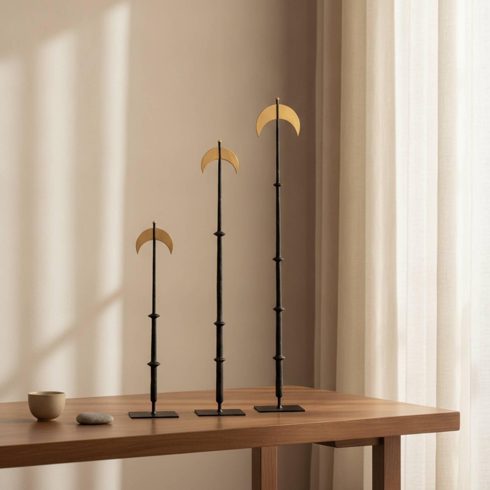 3 Pieces Crescent Moon Ornamen - Home Decor Gold recension och pris