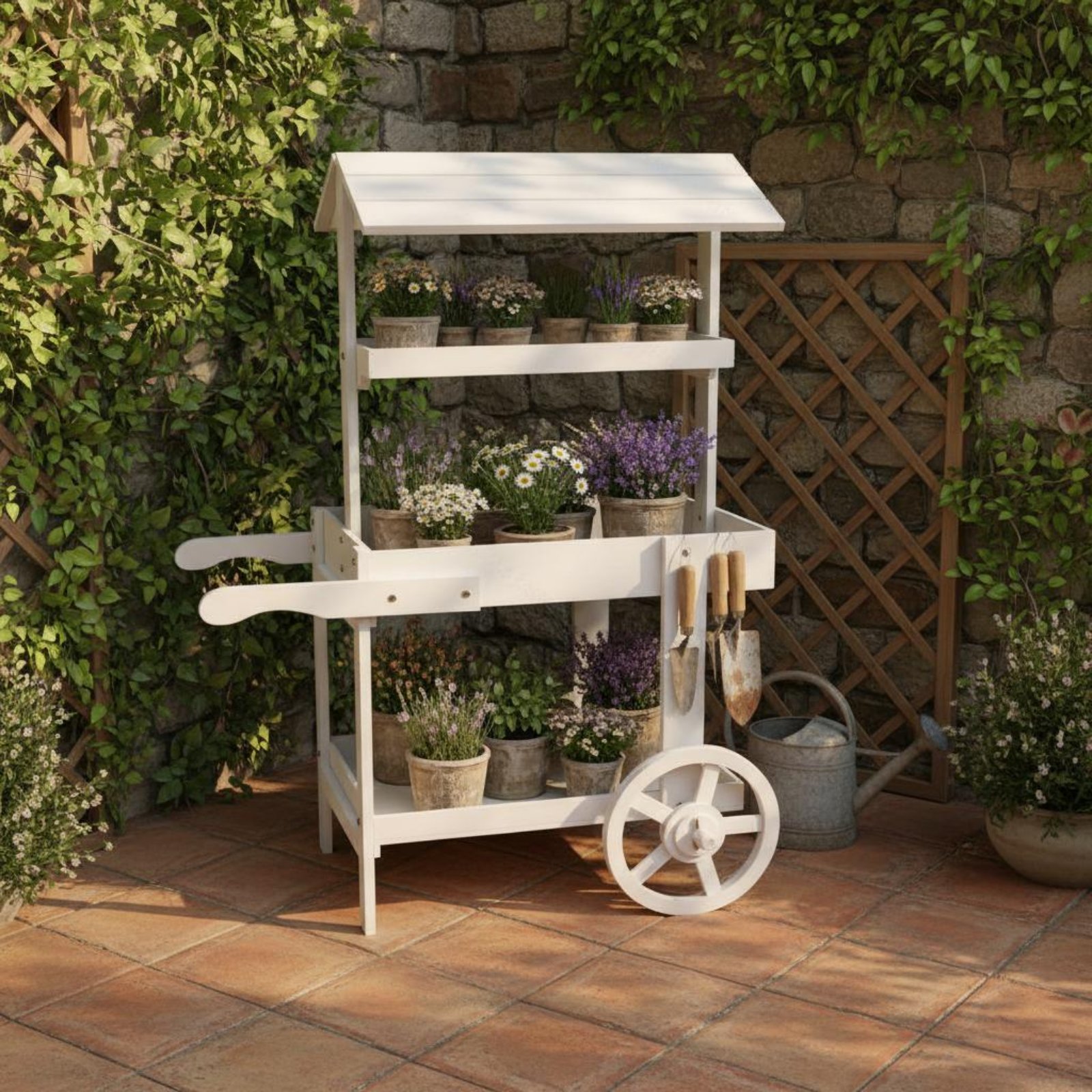 Wooden Flower Trolley Decorati - Home Decor Flowers recension och pris