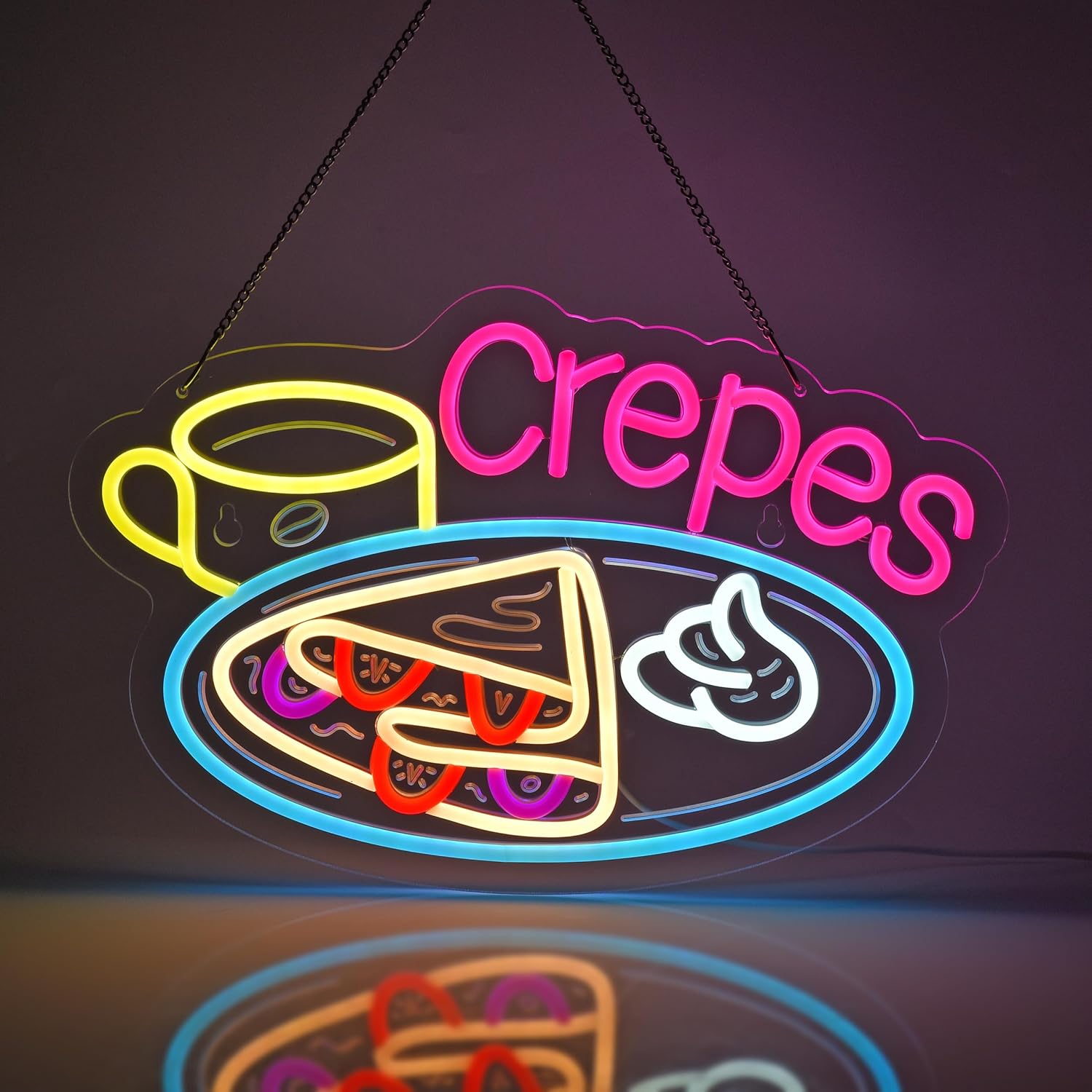 Crepes Neon Sign USB Powered L - Home Decor Nearby recension och pris