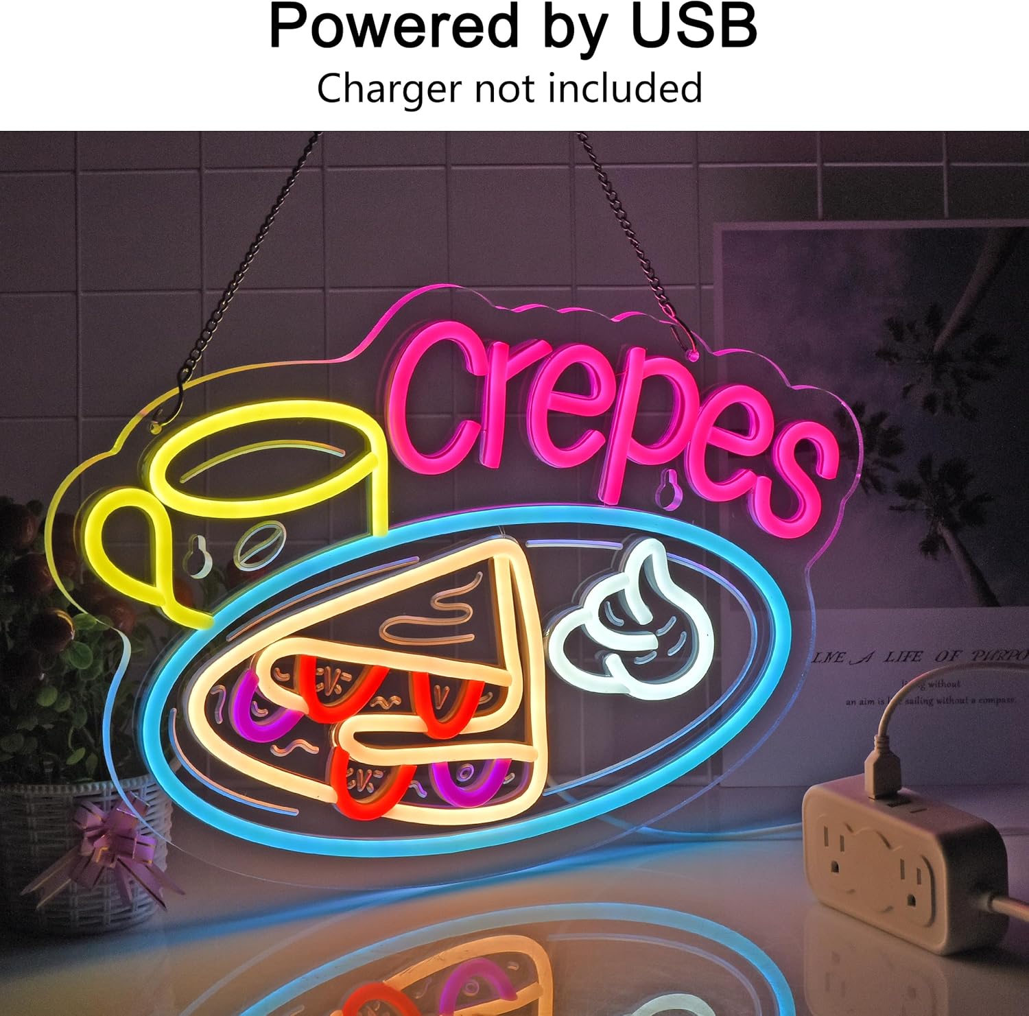 Crepes Neon Sign USB Powered L - Home Decor Nearby recension och pris