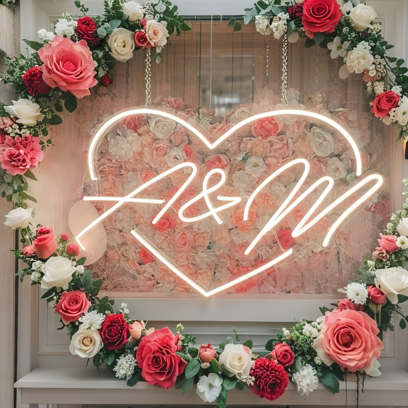 Custom Initials Heart LED Neon - Home Decor Unique recension och pris