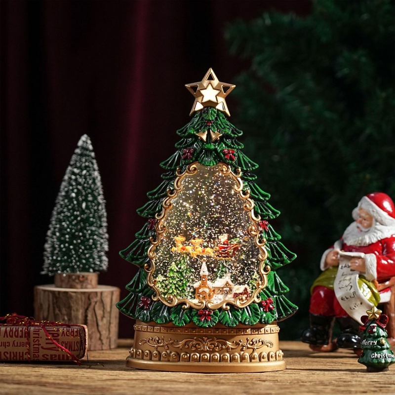 Snow Globe Music Box Christmas - Home Decor Xmas Tree recension och pris