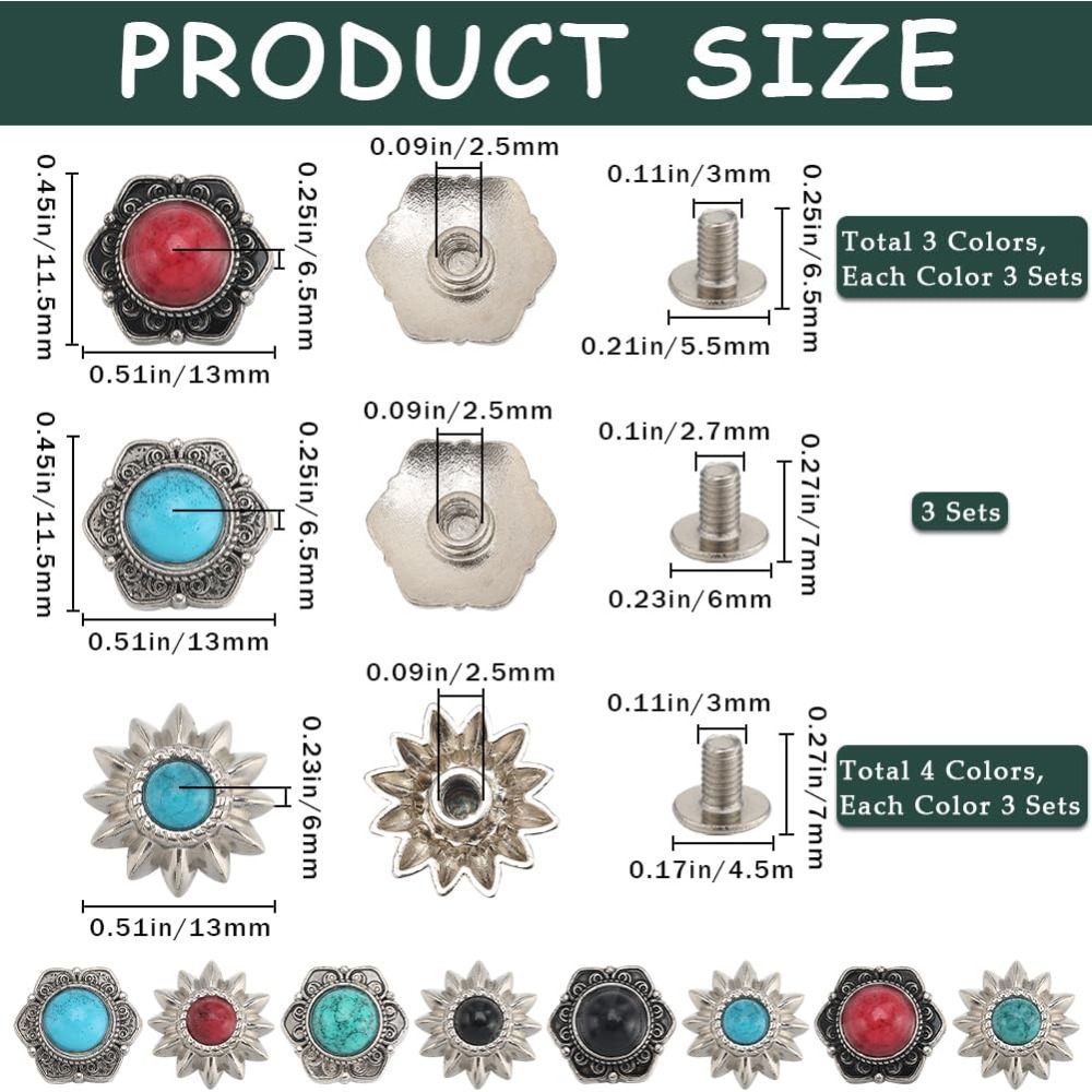 24 Sets 8 Styles Western Screw - Home Decor Flowers recension och pris