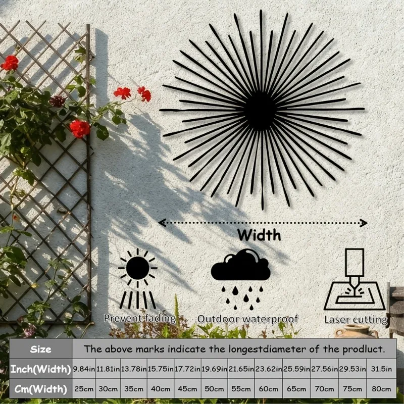 Modern 2D Flat Sunburst Metal  - Home Decor Aesthetic Pinterest recension och pris