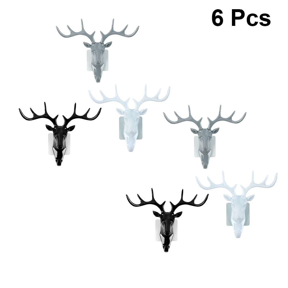 6Pcs Deer Head Wall Hook Antle - Home Decor Organizer recension och pris