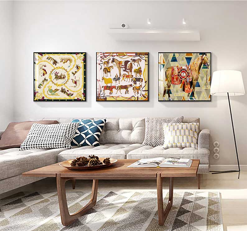 Modern Horses Canvas Painting  - Home Decor Hermes recension och pris
