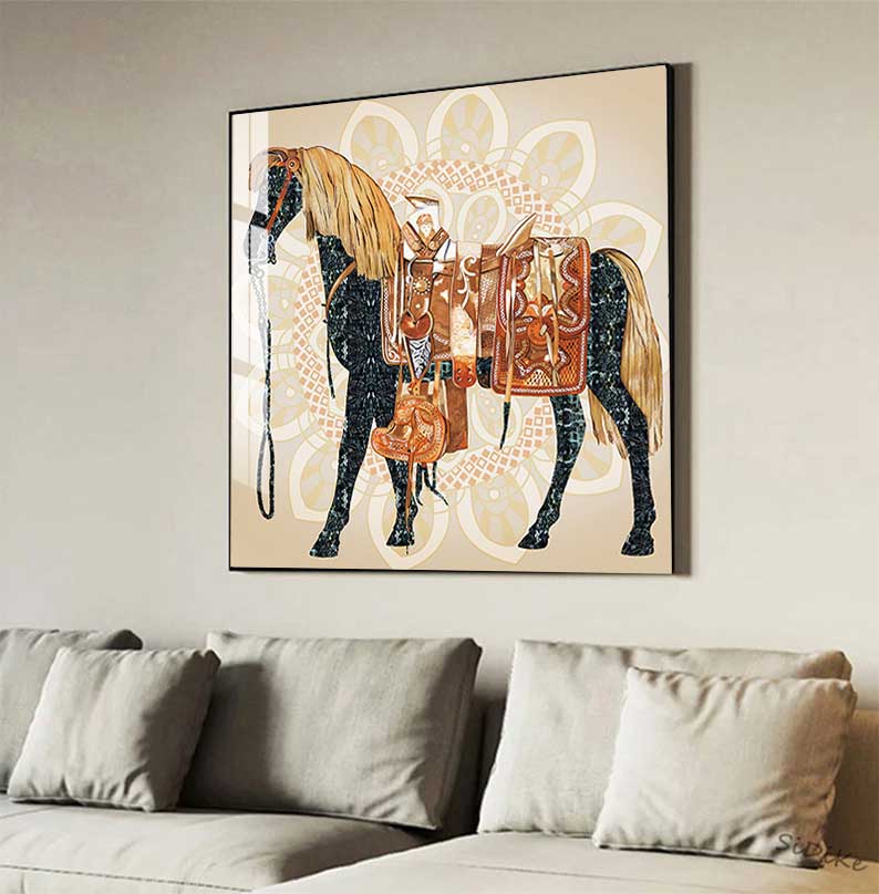 Modern Horses Canvas Painting  - Home Decor Hermes recension och pris
