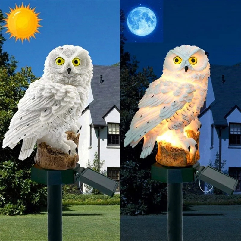 Solar Owl Statue Garden Light  - Home Decor Unique recension och pris