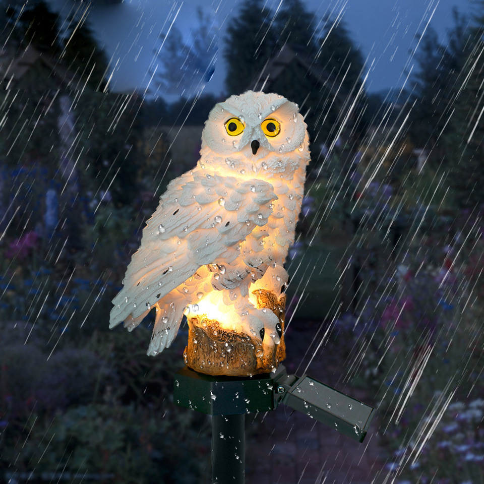 Solar Owl Statue Garden Light  - Home Decor Unique recension och pris