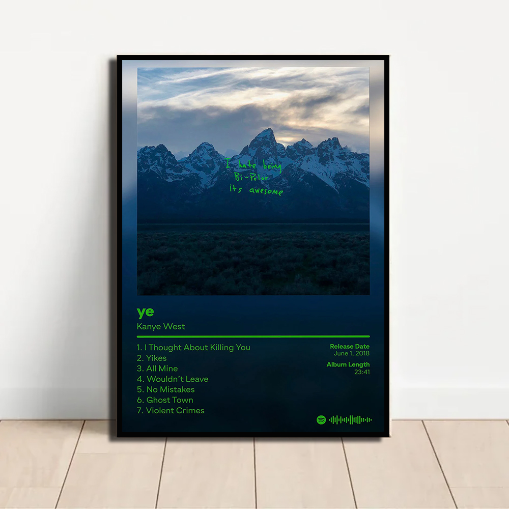 Rap Singer Kanye West Art Post - Home Decor Aesthetic Pinterest recension och pris