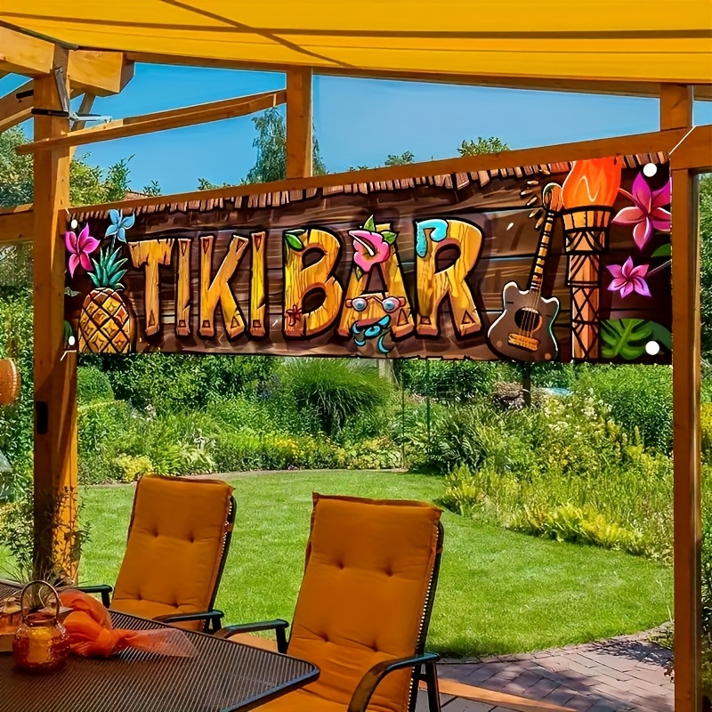 Tiki Bar Banner Tropical Hawai - Home Decor Nearby recension och pris