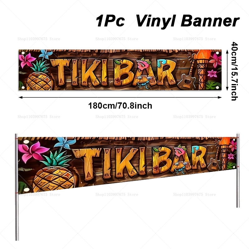Tiki Bar Banner Tropical Hawai - Home Decor Nearby recension och pris