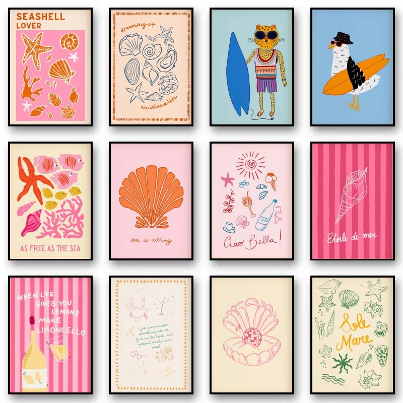 Tropical Preppy Poster Seashel - Home Decor Aesthetic Pinterest recension och pris