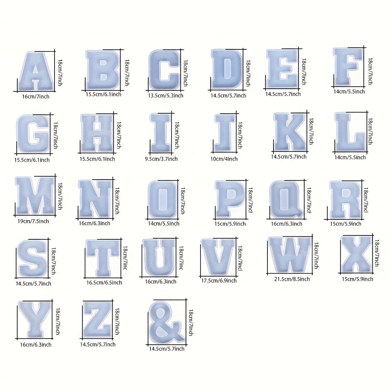 7-Inch Large Letter Resin Mold - Home Decor Handicraft recension och pris