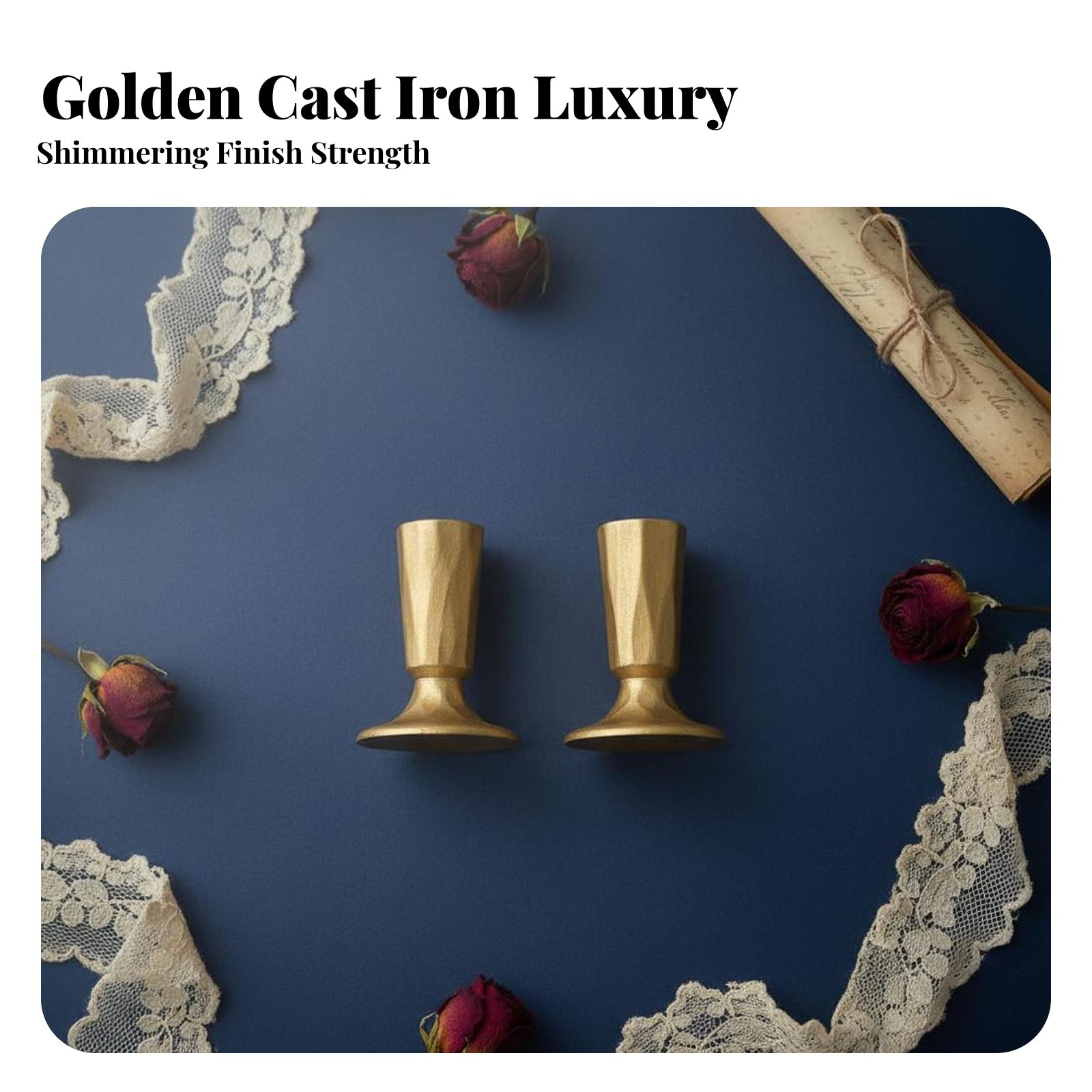 Gold Cast Iron Candle Holder,  - Home Decor Gold recension och pris