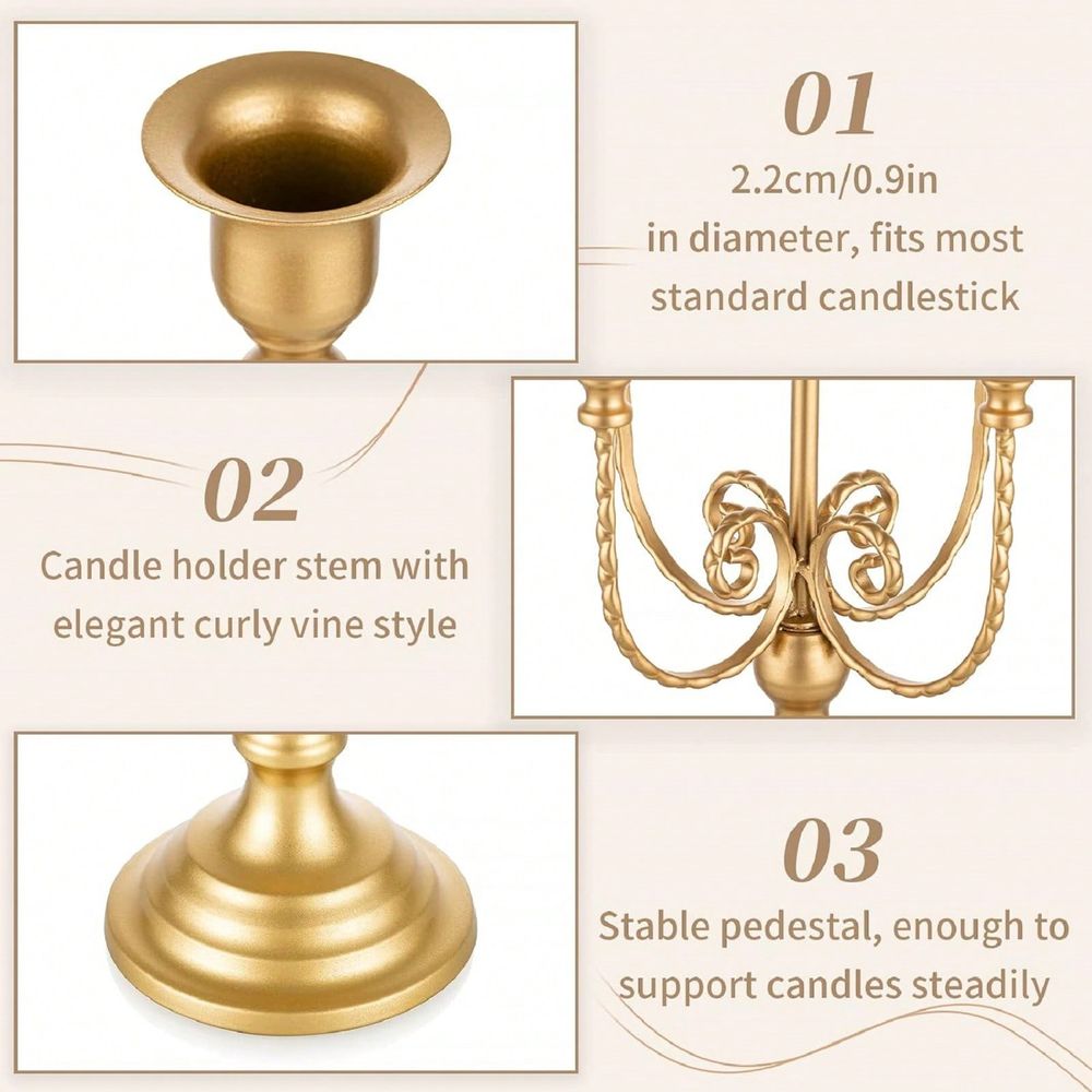 Pack 11.8Inch Gold Candelabra  - Home Decor Gold recension och pris