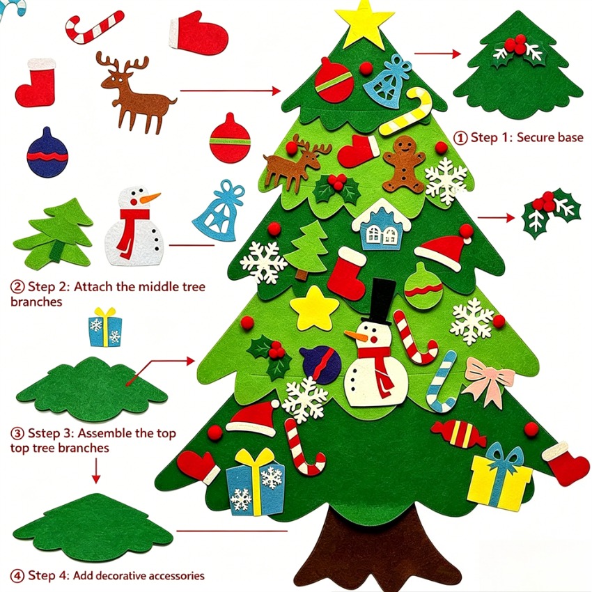 DIY Felt Christmas Tree with D - Home Decor Xmas Tree recension och pris